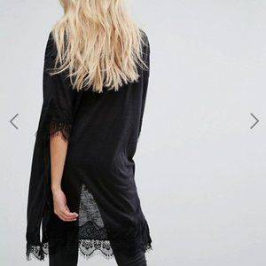 New Look Lace Trim Ladder Kimono
